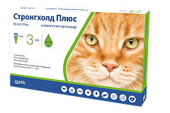 Противопаразитарные капли для котят и котов весом 5-10 кг Стронгхолд Плюс Zoetis Stronghold Plus Kittens & Cats