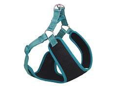Повітропроникна світловідбиваюча м'яка шлейка для собак Black Mesh Reflect Air Step-in Harness Nobby