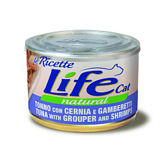 Консерва для котів Тунець з Окунем та Креветками Life Cat Natural Tuna, Grouper & Shrimps