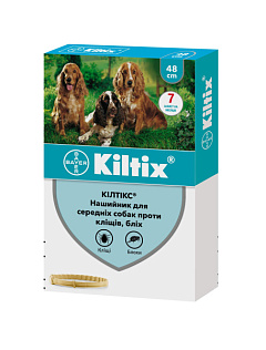 Противопаразитарный ошейник для собак от блох и клещей Килтикс 48 см Bayer Kiltix Dogs Противопаразитарный ошейник для собак от блох и клещей Килтикс 48 см Bayer Kiltix Dogs
