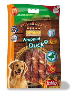 Ласощі для чищення зубів собак Жувальна Паличка з Качки Nobby StarSnack Dental BBQ Wrapped Duck Ласощі для чищення зубів собак Жувальна Паличка з Качки Nobby StarSnack Dental BBQ Wrapped Duck