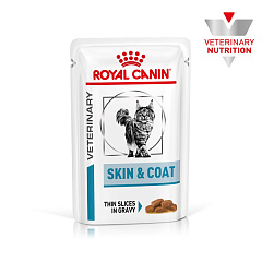 Вологий лікувальний корм для стерилізованих кішок при захворюваннях шкіри та шерсті Royal Canin Veterinary Skin & Coat s/o index