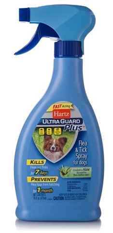 Інсектоакаріцидний спрей з алое для собак від бліх та кліщів Hartz Ultra Guard Plus Flea & Tick Spray Dogs Aloe