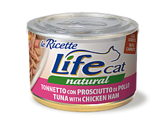 Консерва для котов Тунец с Куриной Ветчиной Life Cat Natural Tuna & Chicken Ham Консерва для котов Тунец с Куриной Ветчиной Life Cat Natural Tuna & Chicken Ham