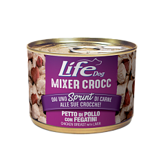 Беззерновая консерва в сухой корм для собак Куриное филе с Печенью Life Dog Mixer Crocc Chicken Breast & Liver Беззерновая консерва в сухой корм для собак Куриное филе с Печенью Life Dog Mixer Crocc Chicken Breast & Liver