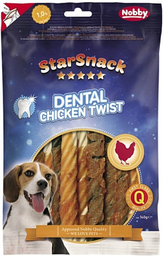 Ласощі для чистки зубів собак Курячі палички без цукру Nobby StarSnack Dental Chicken Twist