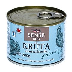Консервоване м'ясо для собак з чутливим травленням Індичка з Куркою FALCO SENSE DOG 100% Meat Turkey & Chicken