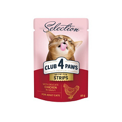 Вологий корм для котів Смужки з Курки в соусі Club 4 Paws Premium Selection Strips Chicken Вологий корм для котів Смужки з Курки в соусі Club 4 Paws Premium Selection Strips Chicken