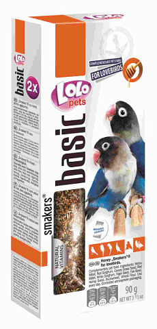 Ласощі для нерозлучників Вітамінізовані палички з медом LoLo Pets Smakers Lovebirds Honey Ласощі для нерозлучників Вітамінізовані палички з медом LoLo Pets Smakers Lovebirds Honey