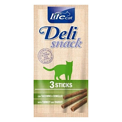 Ласощі для кішок Палички з Індичкою та Кроликом Life Cat Delisnack Sticks Turkey & Rabbit
