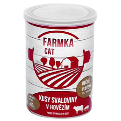 Консервированное мясо для котов Куски Свинины и Говядины в Говяжьем Фарше FALCO FARMKA Cat 100% Meat Muscle