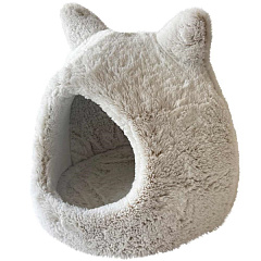 Антиковзкий плюшевий будиночок для котів зі знімною подушкою Cat House Nobby