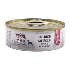 Консервированное мясо для собак Мясо Страуса без костей FALCO MAX Deluxe Dog 100% Meat Ostrich Muscle