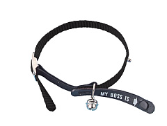 Нашийник для котів із дзвіночком та кнопкою-адресником Мій Бос My Boss Cat Collar & Address Nobby