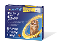 Таблетки проти усіх видів паразитів для собак вагою 3,5-7,5 кг НексГард Спектра Boehringer Ingelheim NexGard Spectra Dogs
