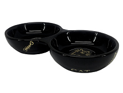 Двойная керамическая миска для кошек Золотой кот Golden Cat Nobby Двойная керамическая миска для кошек Золотой кот Golden Cat Nobby