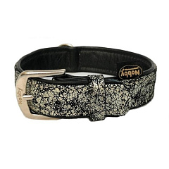 Шкіряний ексклюзивний нашийник для собак Золото Leather Exclusive Gold Collar Nobby