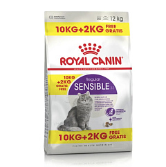 Royal Canin Sensible 10 кг + 2 кг Сухий корм для вибагливих кішок з чутливим травленням, з домашнім птахом