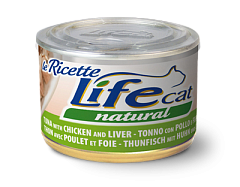 Консерва для котов Тунец с Курицей и Печенью Life Cat Natural Tuna, Chicken & Liver