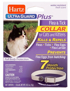 Cвітловідбиваючий нашийник для котів від бліх та кліщів Hartz Ultra Guard Plus Flea & Tick Collar Cats & Kittens