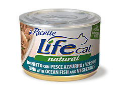 Консерва для кошек Тунец с Океанической Рыбой и Овощами Life Cat Natural Tuna, Ocean Fish & Vegetables