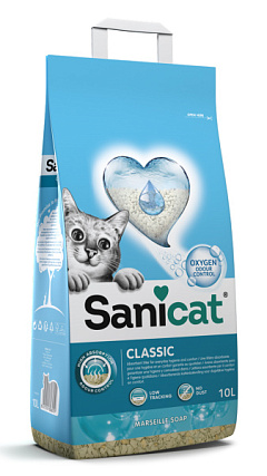 Мінеральний поглинаючий наповнювач для котів з ароматом марсельського мила Sanicat Classic Marseille Soap