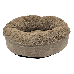 Антиковзка плюшева кругла лежанка для собак Teddy Donut Nobby