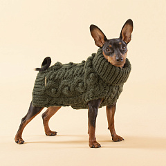 В'язаний светр з натуральної овечої шерсті для собак PAIKKA Handmade Knit Sweater Green