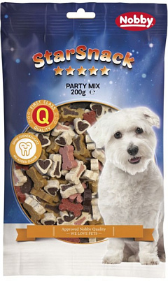 Натуральные лакомства для собак Мясные косточки без сахара Nobby StarSnack Party Mix Натуральные лакомства для собак Мясные косточки без сахара Nobby StarSnack Party Mix