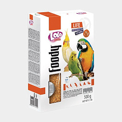 Полнорационный корм для птиц Красное просо с натуральными витаминами LoLo Pets Foody Birds