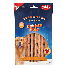Протеїнові ласощі для собак Трубочки з В'яленої Курки Nobby StarSnack Extra Protein Chicken Pole Протеїнові ласощі для собак Трубочки з В'яленої Курки Nobby StarSnack Extra Protein Chicken Pole