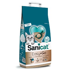 Ультракомкуючий бентонітовий наповнювач для котів тривалої дії Sanicat Clumping Easy & Go