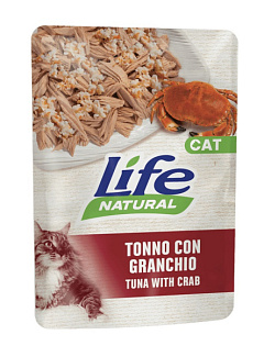 Влажный корм для кошек Тунец с Крабом Life Cat Natural Tuna & Crab