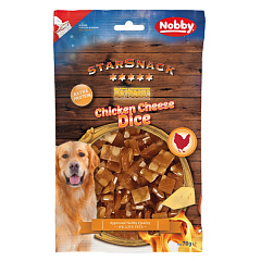 Протеиновые лакомства для собак Кубики из Сушеной Курицы с Сыром Nobby StarSnack Extra Protein BBQ Chicken & Cheese Dice