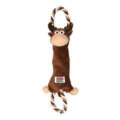 KONG Tugger Knots Moose Іграшка перетяжка для собак Лось з пищалкою