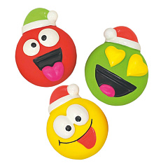Новогодние игрушки для собак Смайлики с пищалкой Smile Xmas Nobby