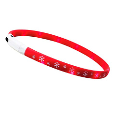 Силиконовый светодиодный новогодний ошейник для собак Снежинка Flake LED Visible Collar Xmas Nobby