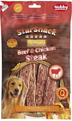 Натуральные лакомства для собак Стейк из Говядины и Курицы Nobby StarSnack BBQ Beef & Chicken Steak Натуральные лакомства для собак Стейк из Говядины и Курицы Nobby StarSnack BBQ Beef & Chicken Steak