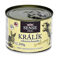 Консервированное мясо для собак с чувствительным пищеварением Кролик с Говядиной FALCO SENSE DOG 100% Meat Rabbit & Beef
