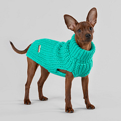 В'язаний зелений светр ручної роботи з шерсті ягня для собак PAIKKA Knit Sweater Green