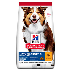 Сухой корм с курицей для зрелых собак средних пород Hill's Science Plan Mature Adult 7+ Medium 11-25 kg Chicken