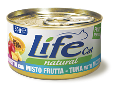 Консерва для кішок Тунець з Фруктовим міксом Life Cat Natural Tuna & Fruit Mix