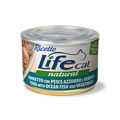 Консерва для кішок Тунець з Океанічною Рибою та Овочами Life Cat Natural Tuna, Ocean Fish & Vegetables