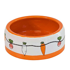 Керамическая миска для кроликов с закругленными бортиками Овощи Vegetable Nobby