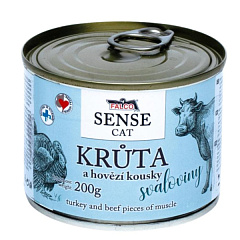 Консервоване м'ясо для котів з чутливим травленням Індичка з Яловичиною FALCO SENSE CAT 100% Meat Turkey & Beef Консервоване м'ясо для котів з чутливим травленням Індичка з Яловичиною FALCO SENSE CAT 100% Meat Turkey & Beef