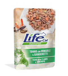 Вологий корм для кішок Тунець з Мідіями та Креветками Life Cat Natural Tuna, Clams & Shrimps