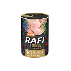 Беззерновая консерва для собак с Перепёлкой, Голубикой и Клюквой Dolina Noteci Rafi Grain Free Adult Quail