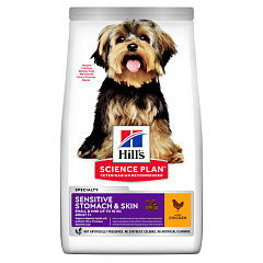 Сухий корм з куркою для маленьких собак з чутливим травленням Hill's Science Plan Sensitive Stomach & Skin Adult Small & Mini up to 10 kg Сухий корм з куркою для маленьких собак з чутливим травленням Hill's Science Plan Sensitive Stomach & Skin Adult Small & Mini up to 10 kg