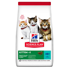 Сухий корм для кошенят після відлучення від матері до 1 року і вагітні або годуючі кішки з тунцем Hill's Kitten Adult