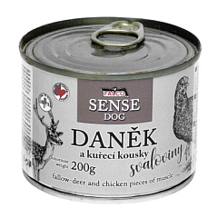 Консервированное мясо для собак с чувствительным пищеварением Олень с Курицей FALCO SENSE DOG 100% Meat Deer & Chicken